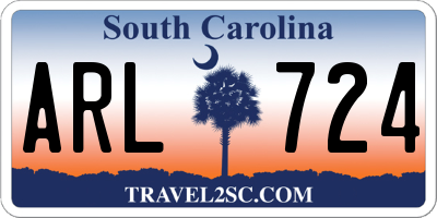 SC license plate ARL724