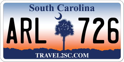 SC license plate ARL726