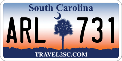 SC license plate ARL731