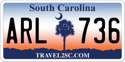 SC license plate ARL736