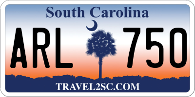 SC license plate ARL750