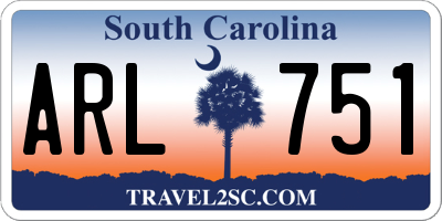 SC license plate ARL751