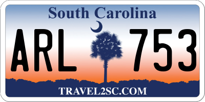 SC license plate ARL753