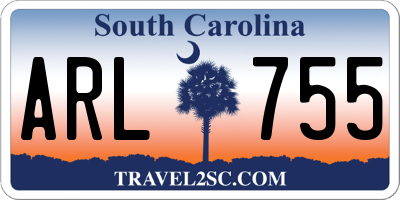 SC license plate ARL755