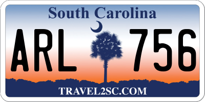 SC license plate ARL756