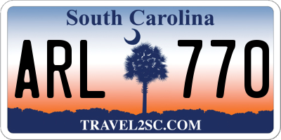 SC license plate ARL770