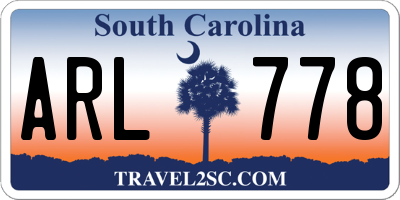 SC license plate ARL778