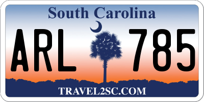 SC license plate ARL785