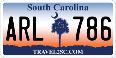 SC license plate ARL786