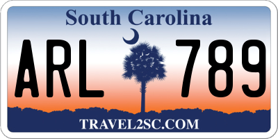 SC license plate ARL789
