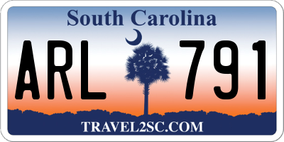 SC license plate ARL791
