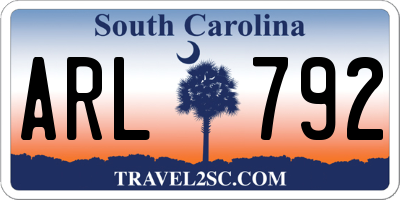 SC license plate ARL792