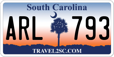 SC license plate ARL793