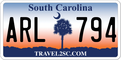 SC license plate ARL794