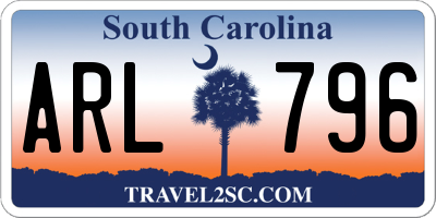 SC license plate ARL796