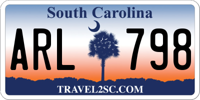 SC license plate ARL798