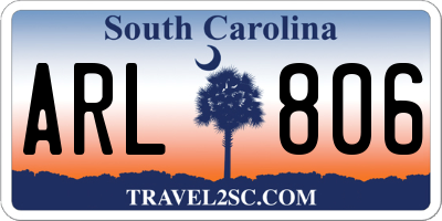 SC license plate ARL806