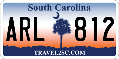 SC license plate ARL812