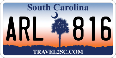 SC license plate ARL816