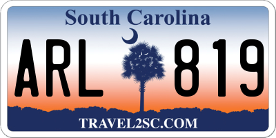 SC license plate ARL819