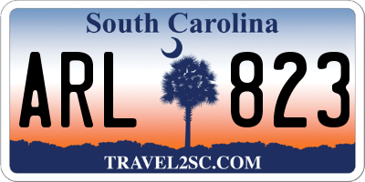 SC license plate ARL823