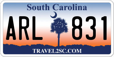 SC license plate ARL831