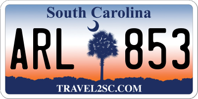 SC license plate ARL853