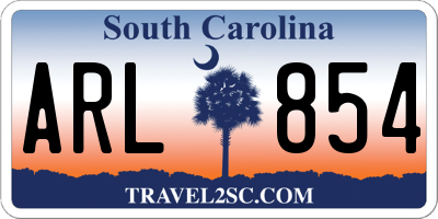 SC license plate ARL854