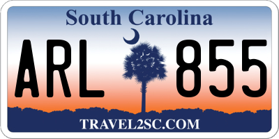 SC license plate ARL855