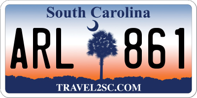 SC license plate ARL861