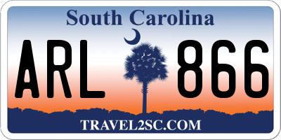 SC license plate ARL866