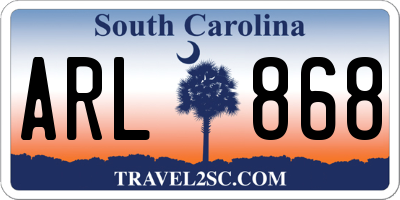 SC license plate ARL868