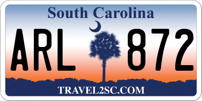 SC license plate ARL872