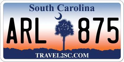 SC license plate ARL875