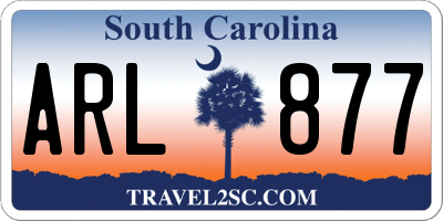 SC license plate ARL877