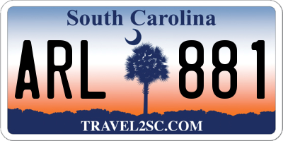 SC license plate ARL881