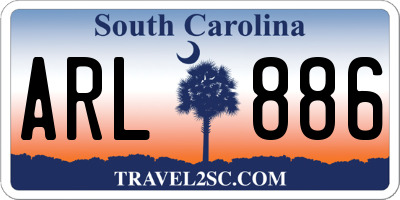 SC license plate ARL886