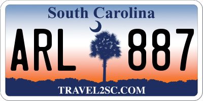SC license plate ARL887