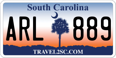 SC license plate ARL889