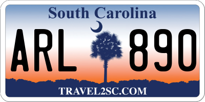 SC license plate ARL890