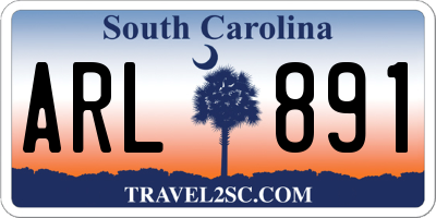 SC license plate ARL891