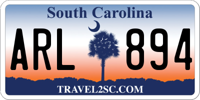 SC license plate ARL894
