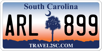 SC license plate ARL899