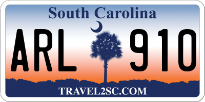 SC license plate ARL910