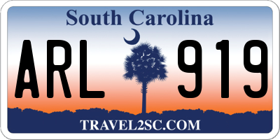 SC license plate ARL919