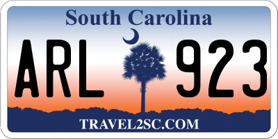 SC license plate ARL923