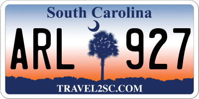 SC license plate ARL927