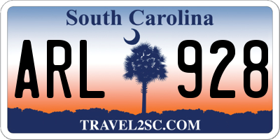 SC license plate ARL928