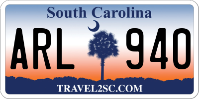 SC license plate ARL940