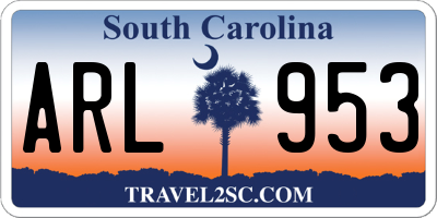 SC license plate ARL953